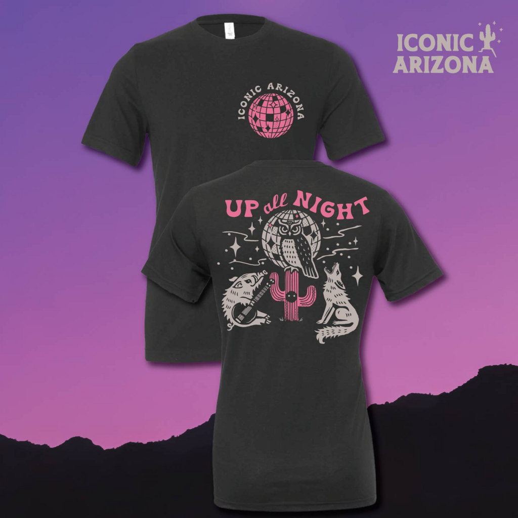 ICONIC ARIZONA Up All Night Unisex Tee - Lg Large New Apparel (New)