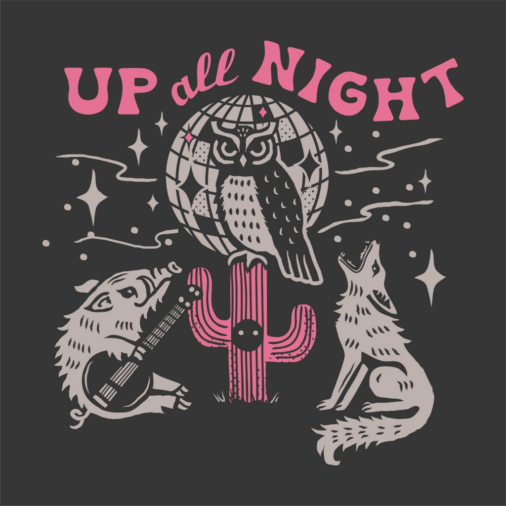 ICONIC ARIZONA Up All Night Unisex Tee - Lg Apparel (New)
