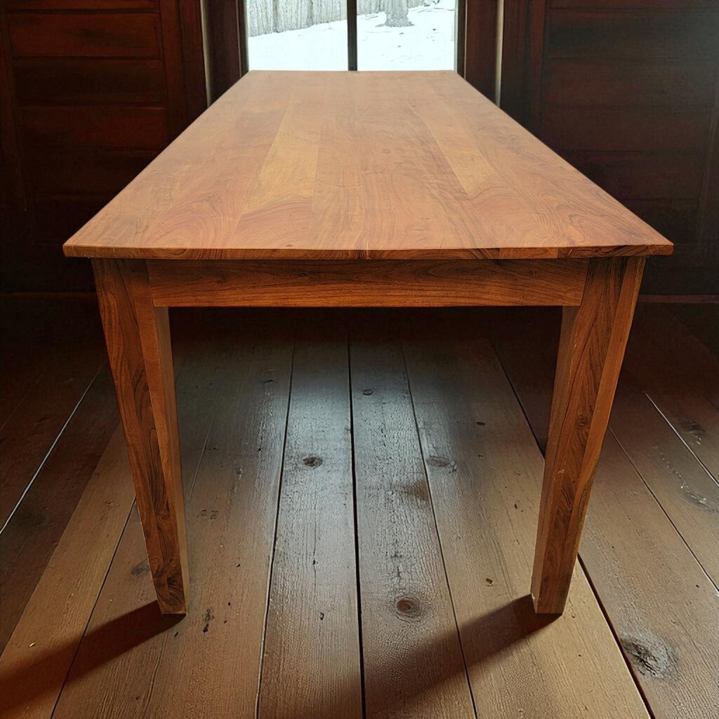 7132 Very Long Acacia Wood Table and 2 Upholstered #Bench ~ Furniture