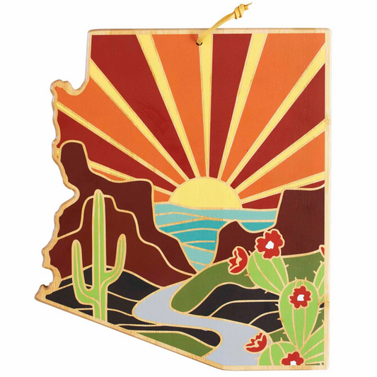 BAMBOO CUTTING BOARD - ARIZONA STATE MAP New Home Decor