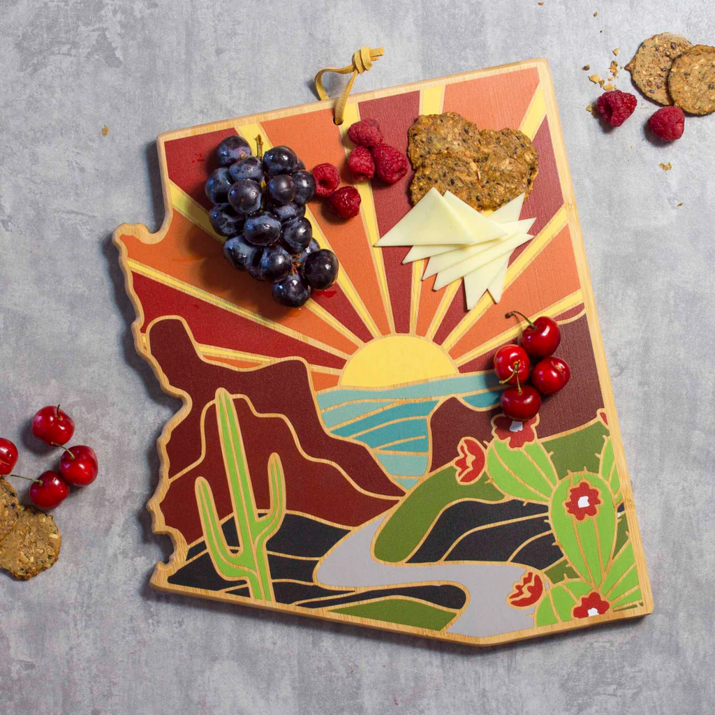 BAMBOO CUTTING BOARD - ARIZONA STATE MAP * Regional