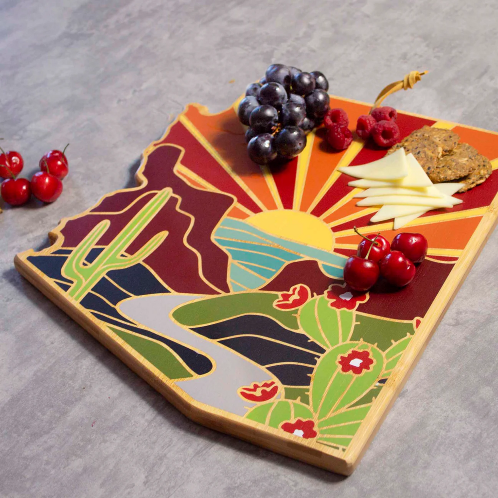BAMBOO CUTTING BOARD - ARIZONA STATE MAP * Regional | Gift