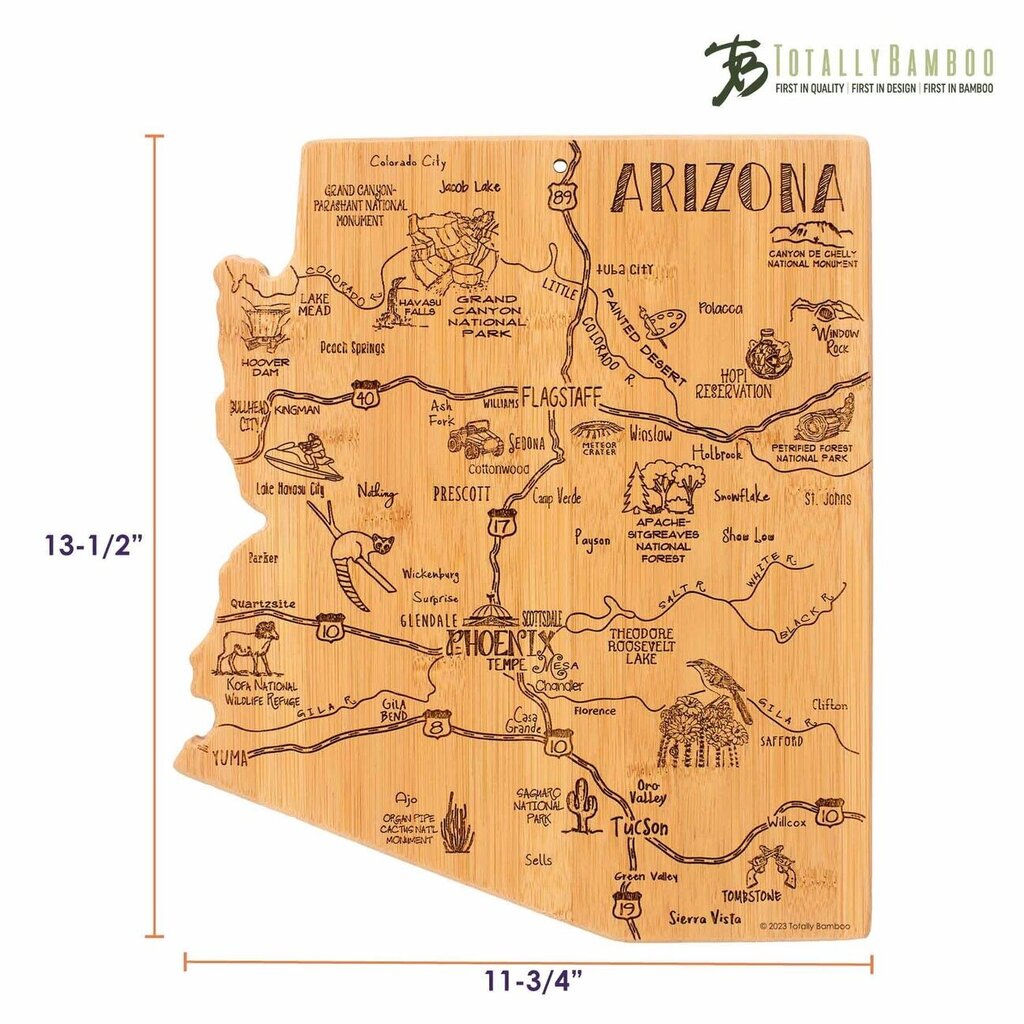Destination Arizona State-Shaped Serving & Cutting Board Housewares (kitchen)