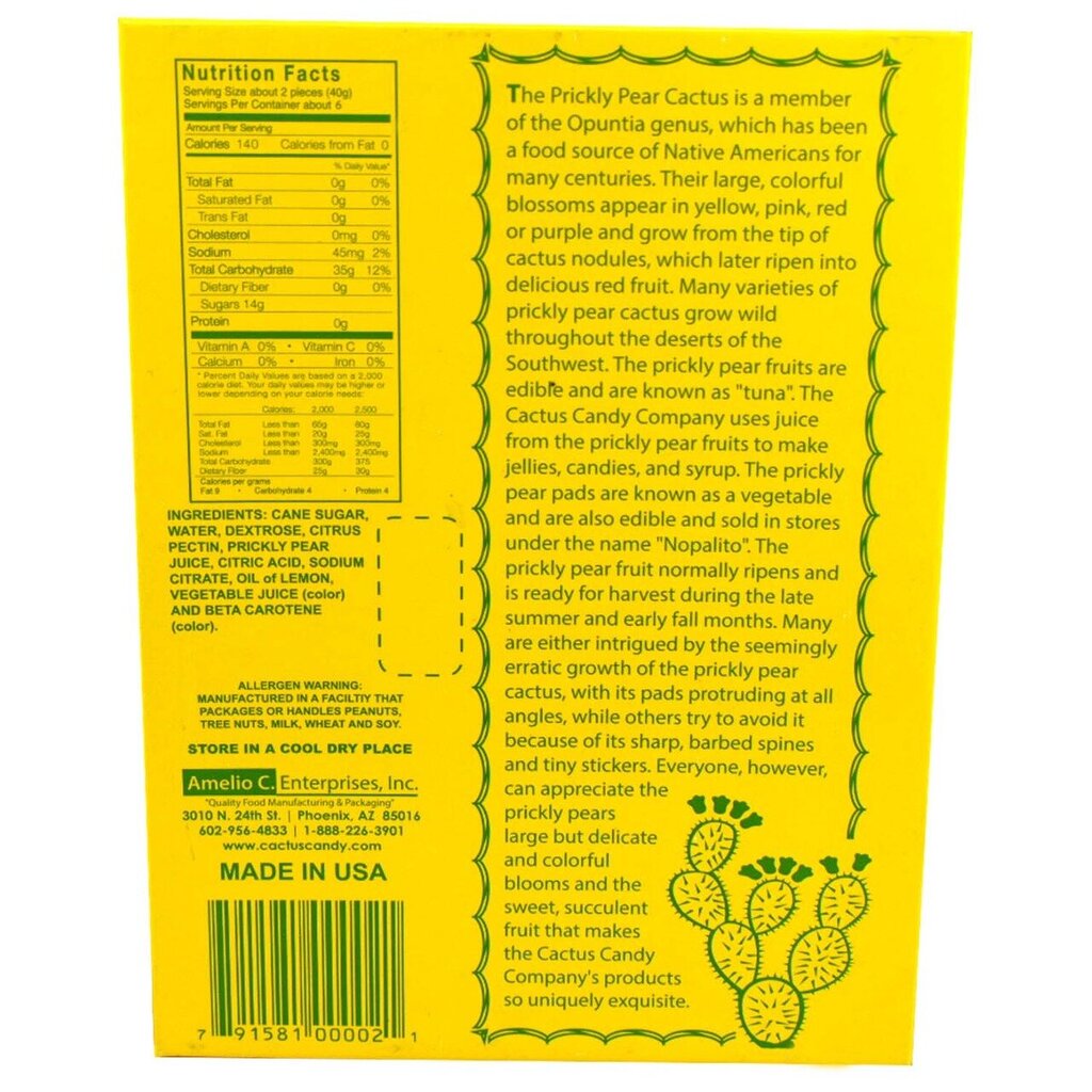 Cactus Candy™ 1/2lb Box PANTRY "NEW WHOLESALE"