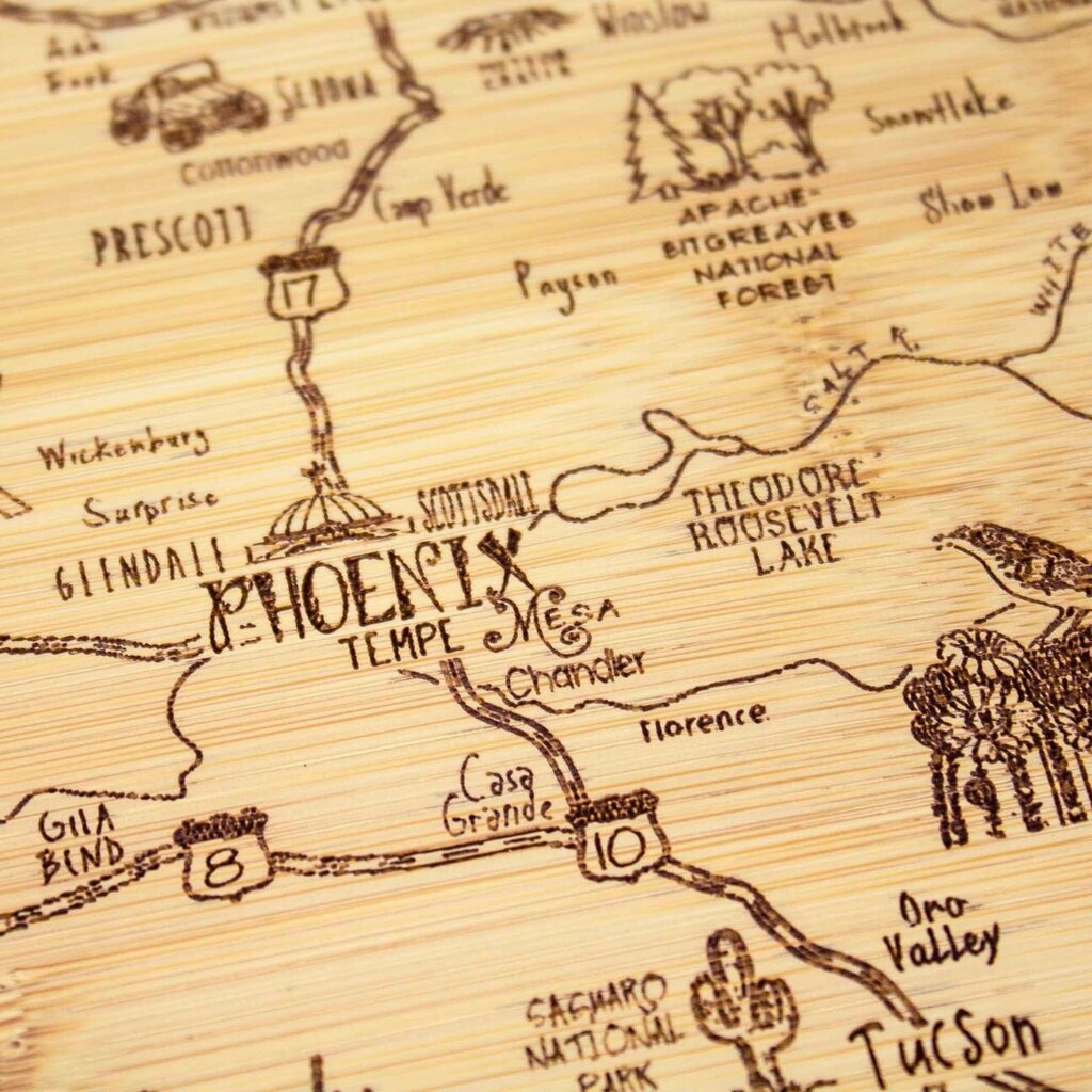 A Slice of Life Arizona Cutting Board * Regional