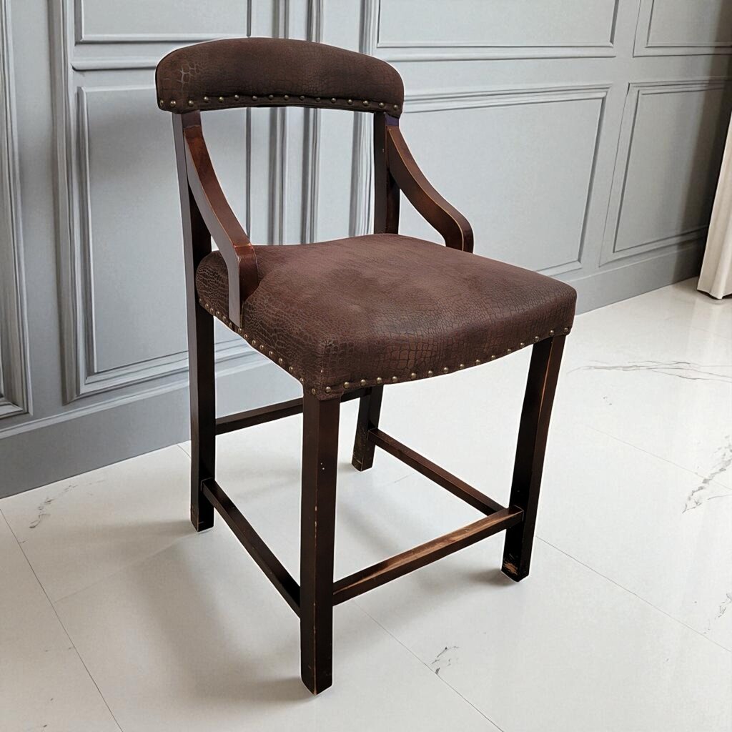 7160 Brown Upholstered Bar Chair Used ~ Furniture