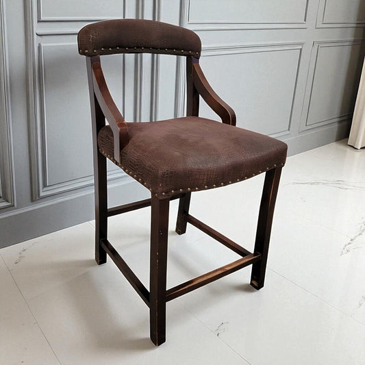 7160 Brown Upholstered Bar Chair Used ~ Furniture
