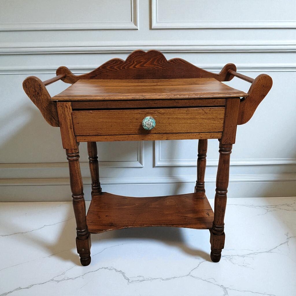 7163 Vintage 2 Tier Side Table with Drawer Furniture