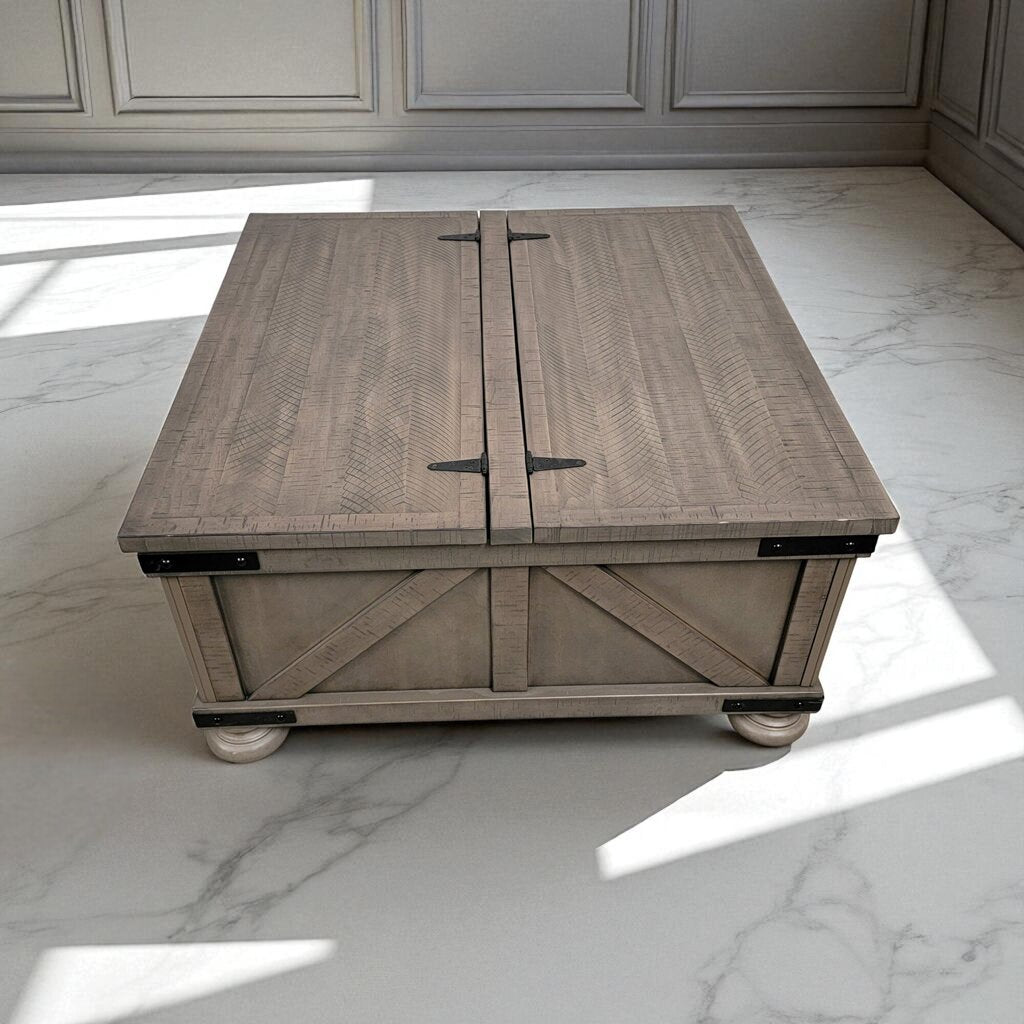 7164 Ashley Furniture Gray Farmhouse Storage Coffee #Table ~ Furniture