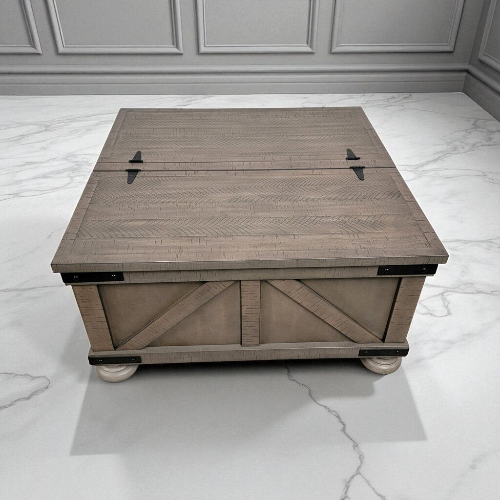 7164 Ashley Furniture Gray Farmhouse Storage Coffee #Table Furniture