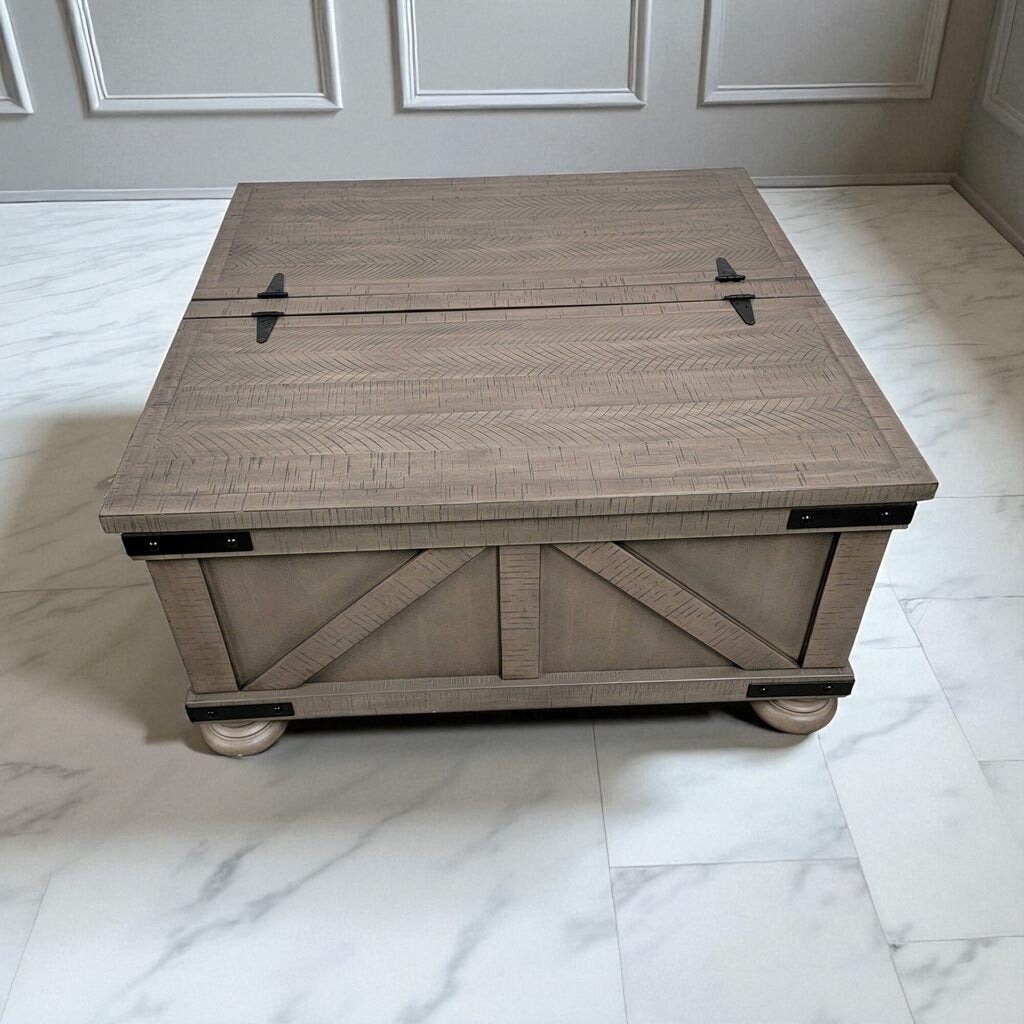 7164 Ashley Furniture Gray Farmhouse Storage Coffee #Table Furniture