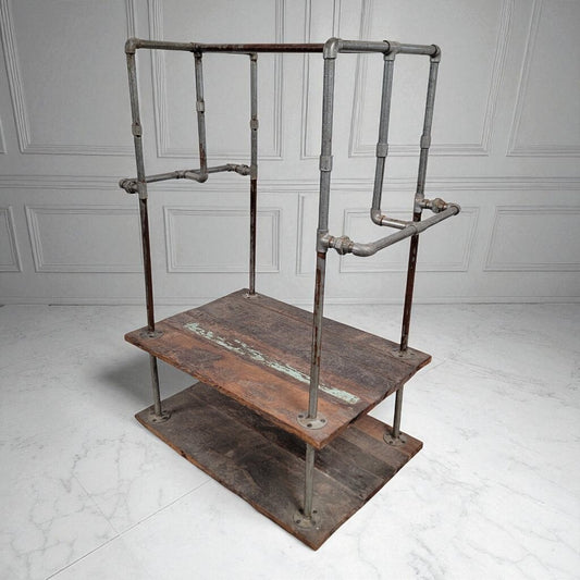 7166 Wood & Metal Industrial Cart Used Furniture