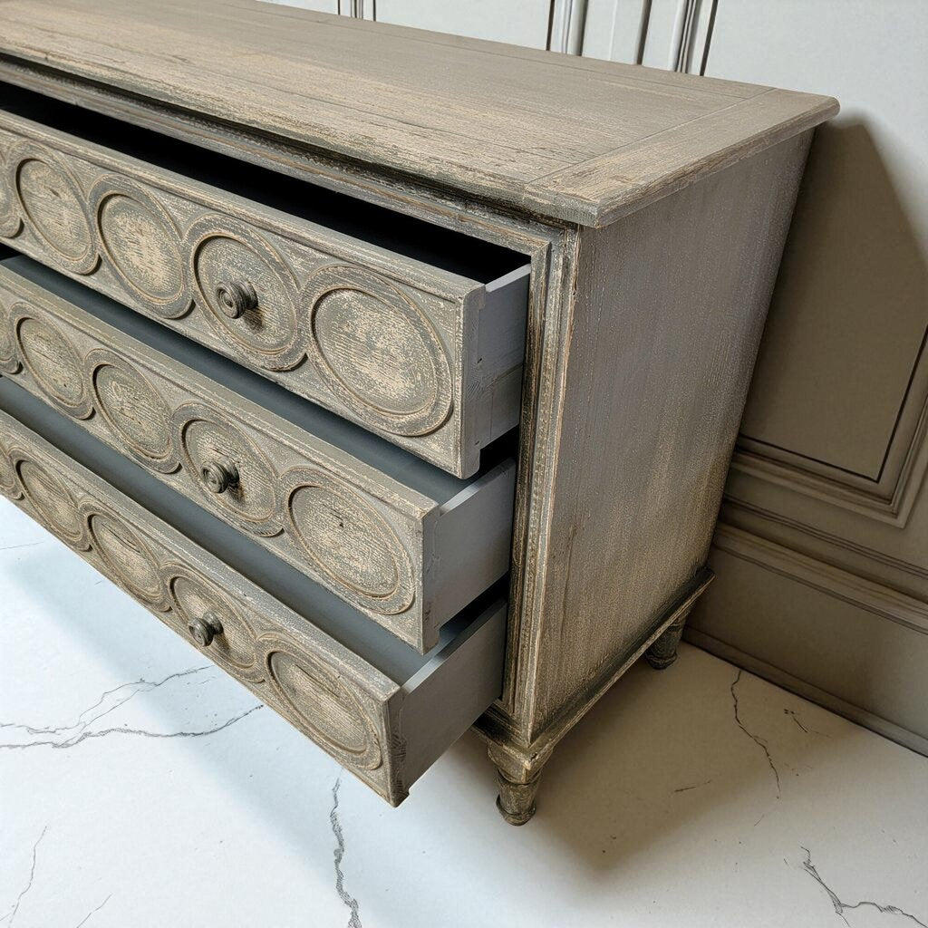 7173 Distressed Blue 3 Drawer Farmhouse #Dresser Furniture