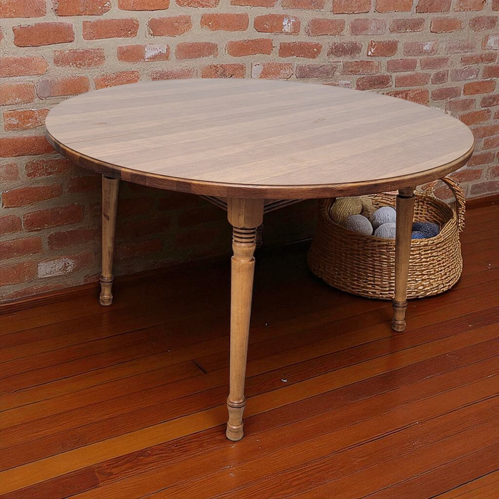 7178 Early American Round Wood #Table with 4 Chairs Furniture