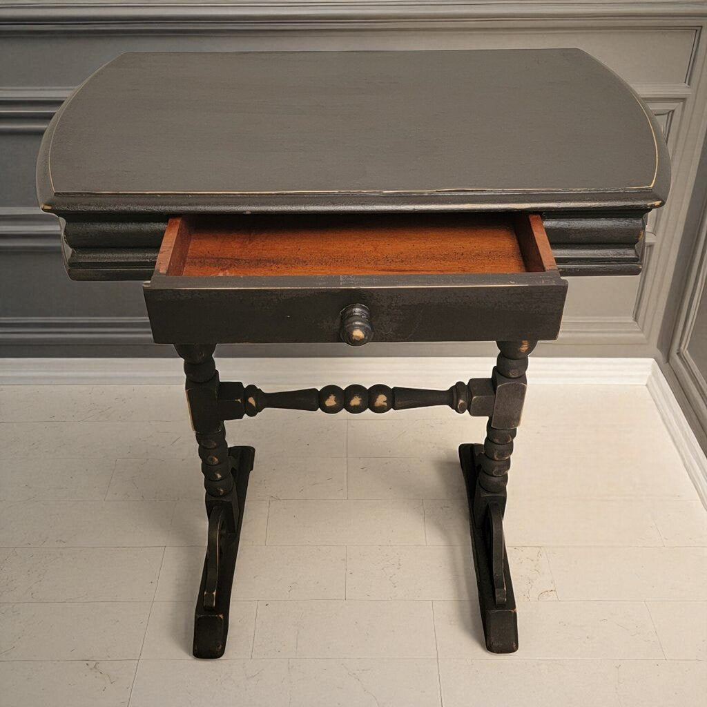 7179 Vintage Black Side #Table with Drawer ~ Furniture