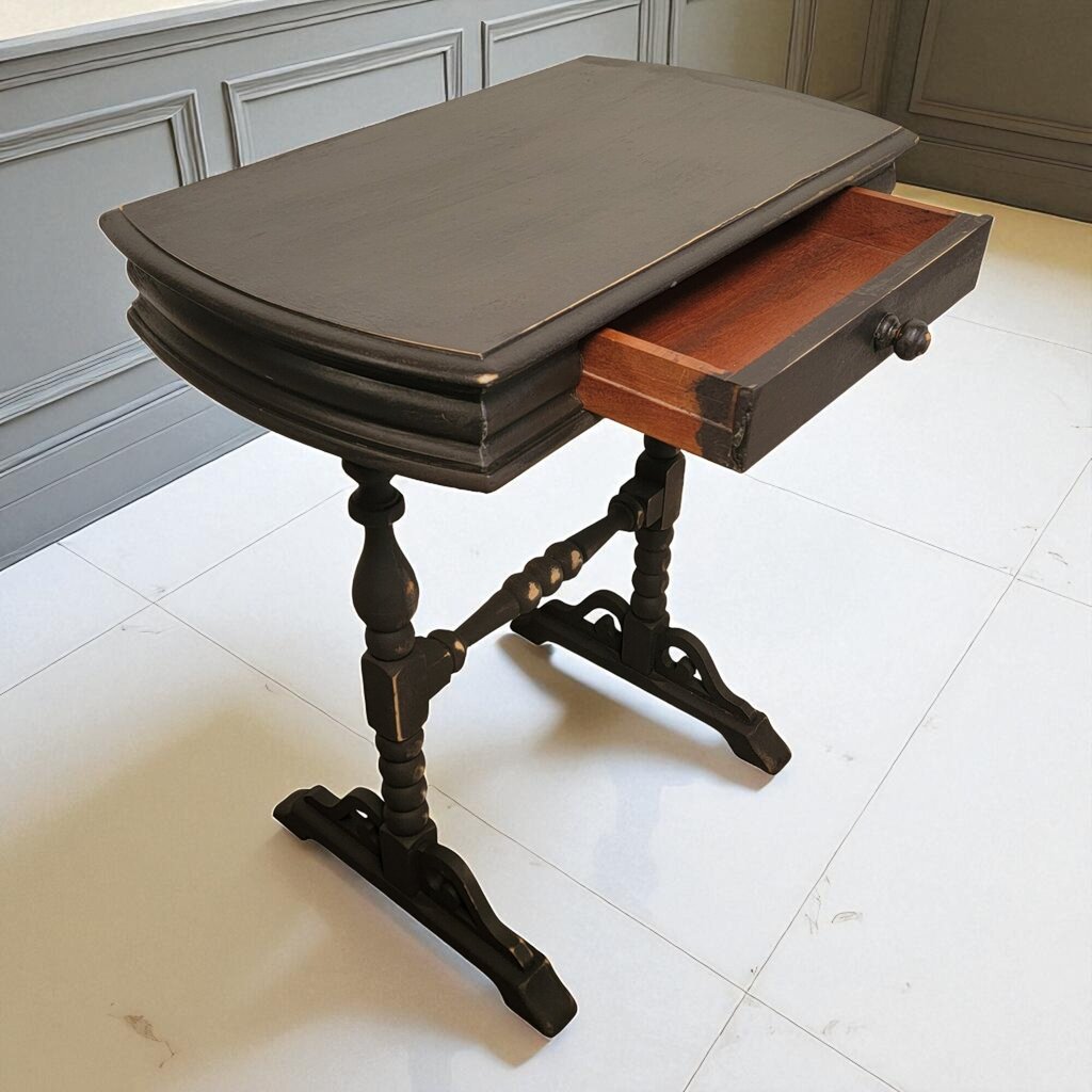 7179 Vintage Black Side #Table with Drawer ~ Furniture