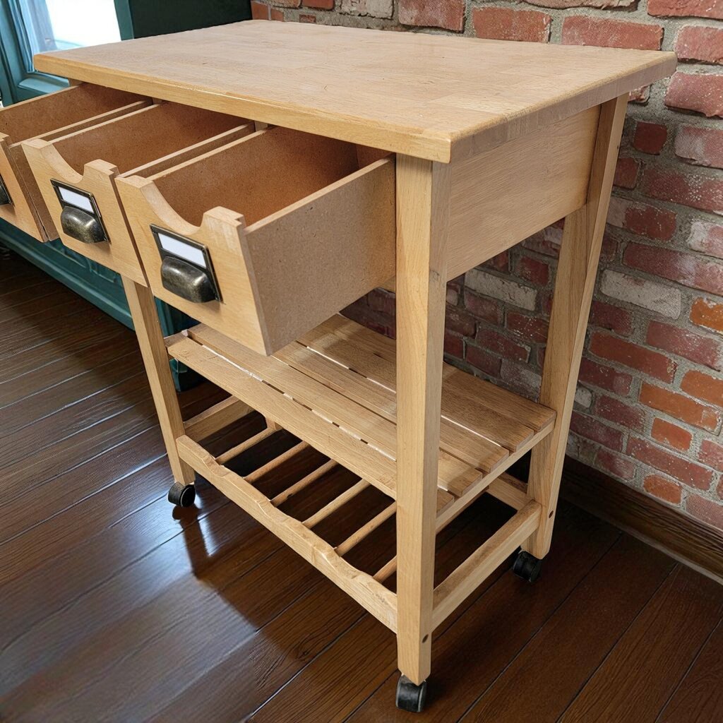 7182 Rolling Kitchen #Island with 3 Drawers and Shelf Furniture