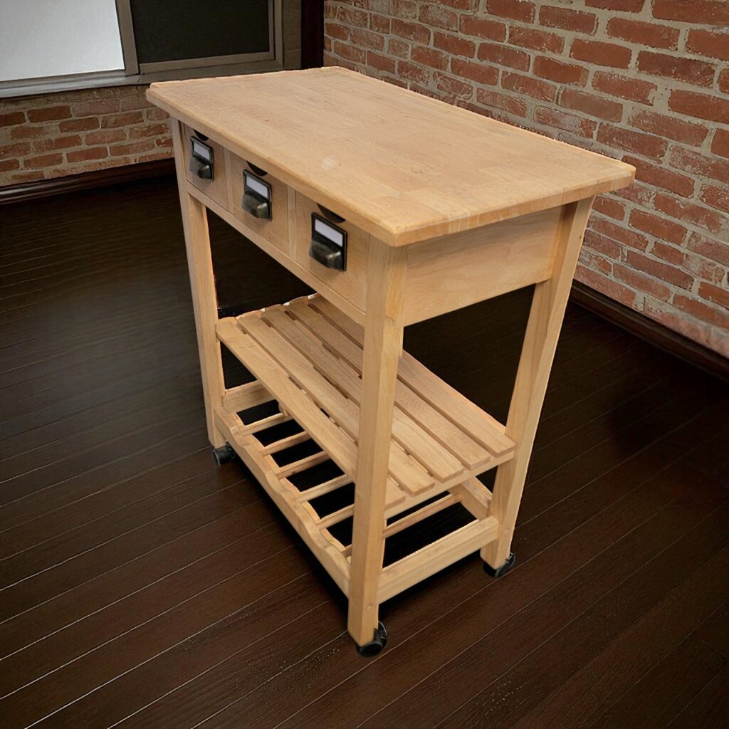 7182 Rolling Kitchen #Island with 3 Drawers and Shelf Furniture