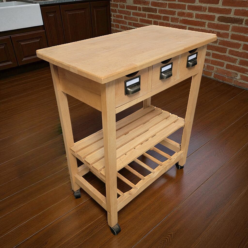 7182 Rolling Kitchen #Island with 3 Drawers and Shelf Furniture