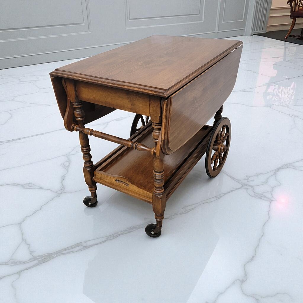 7187 Vintage Maple Drop Leaf Serving Tea #Cart Furniture