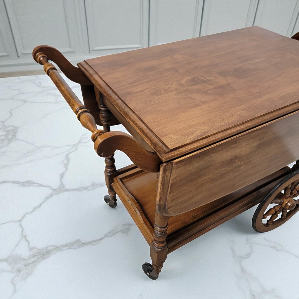 7187 Vintage Maple Drop Leaf Serving Tea #Cart Furniture