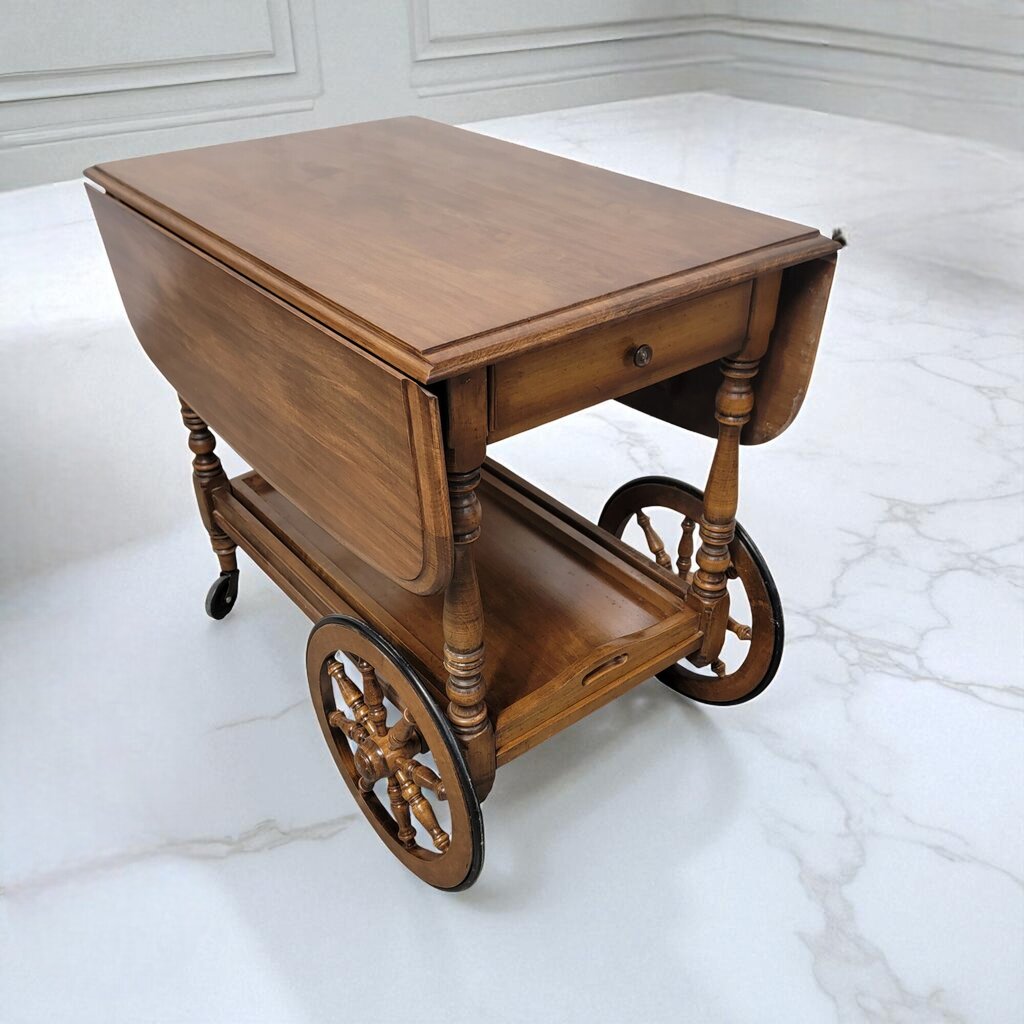 7187 Vintage Maple Drop Leaf Serving Tea #Cart Furniture