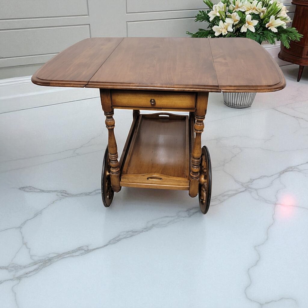7187 Vintage Maple Drop Leaf Serving Tea #Cart Furniture