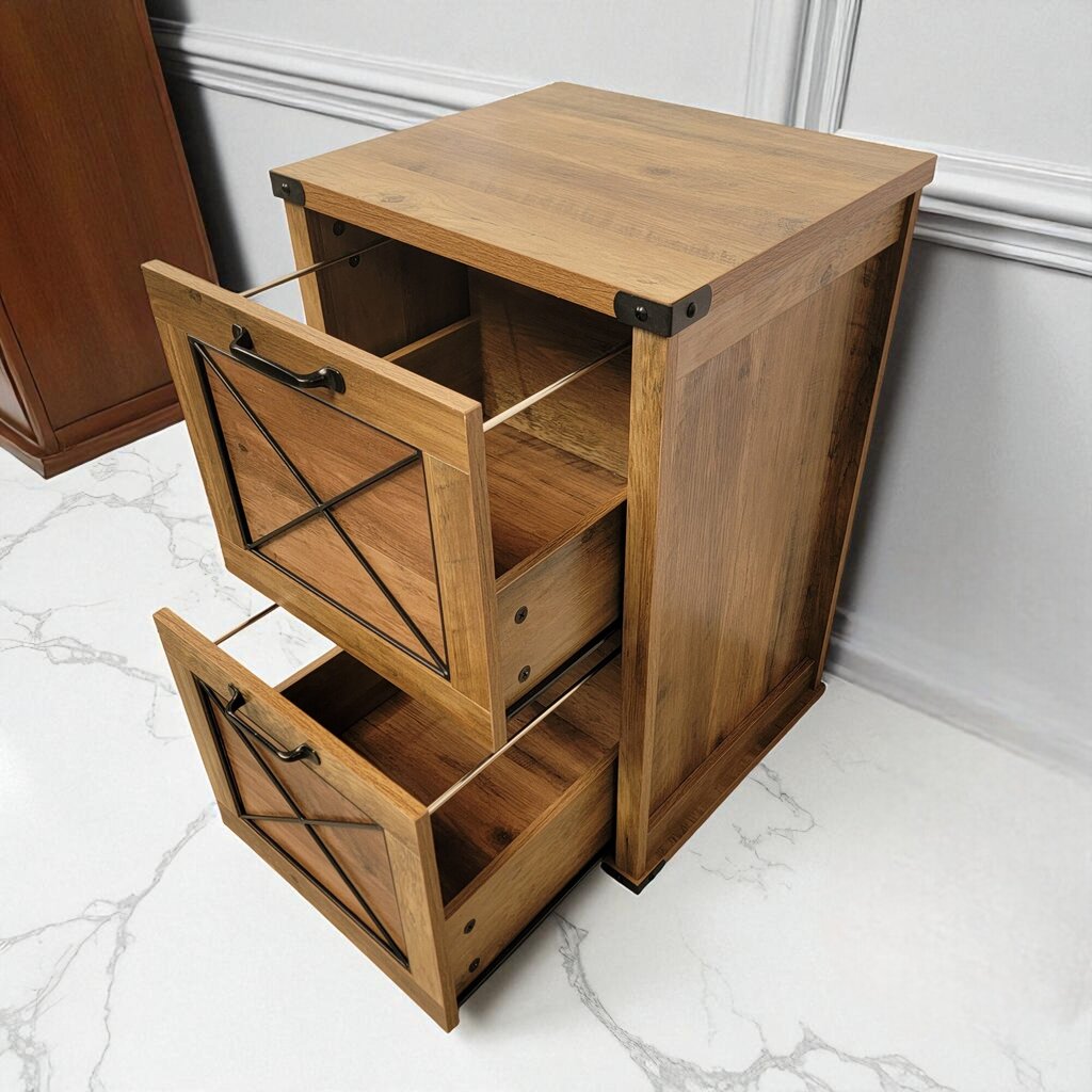 7189 Farmhouse Style 2 Drawer File Cabinet Furniture