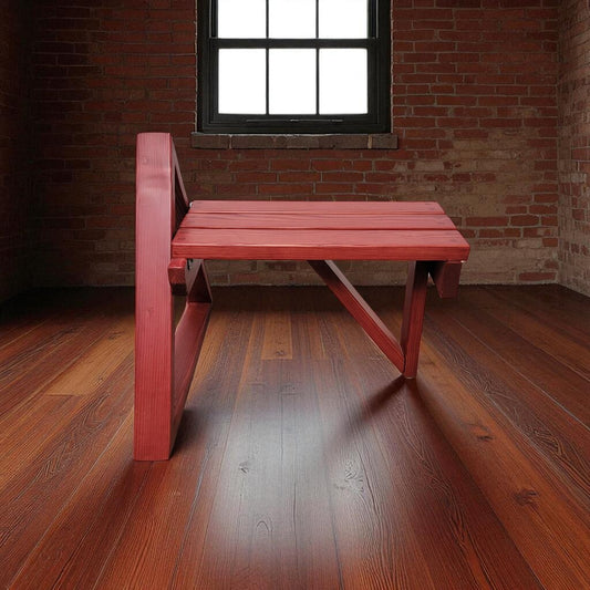 7190 Custom Red Wood #Bench Used Furniture