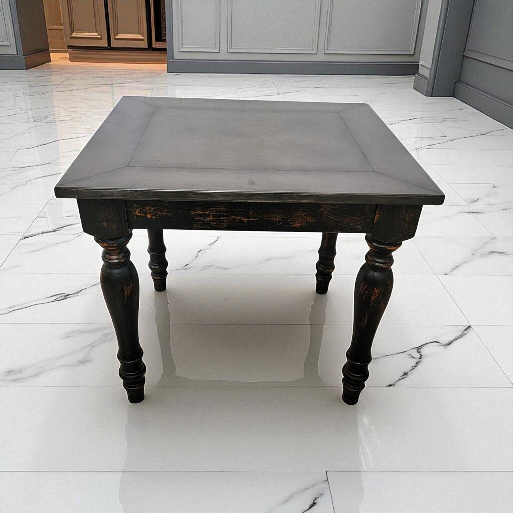 7194 Distressed Broyhill Side Table with Tin Top Used Furniture