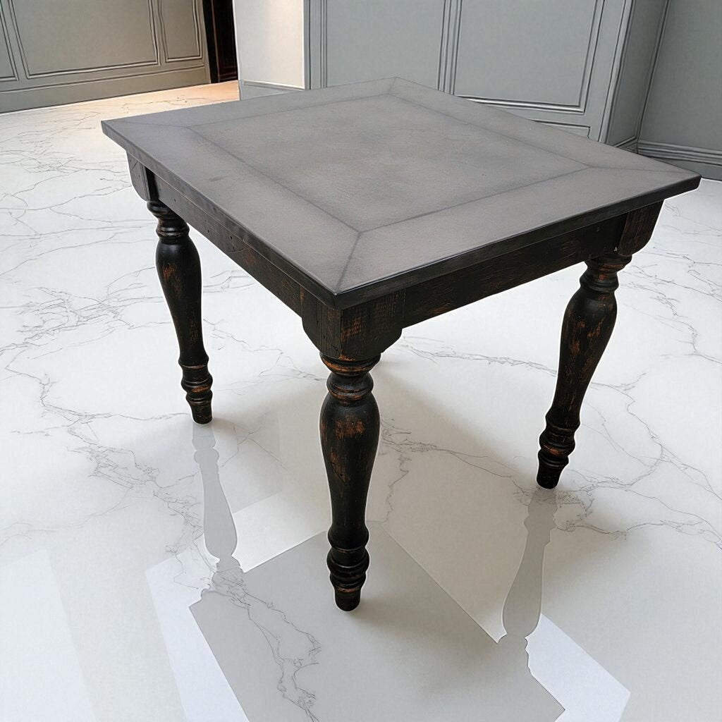 7194 Distressed Broyhill Side Table with Tin Top Furniture