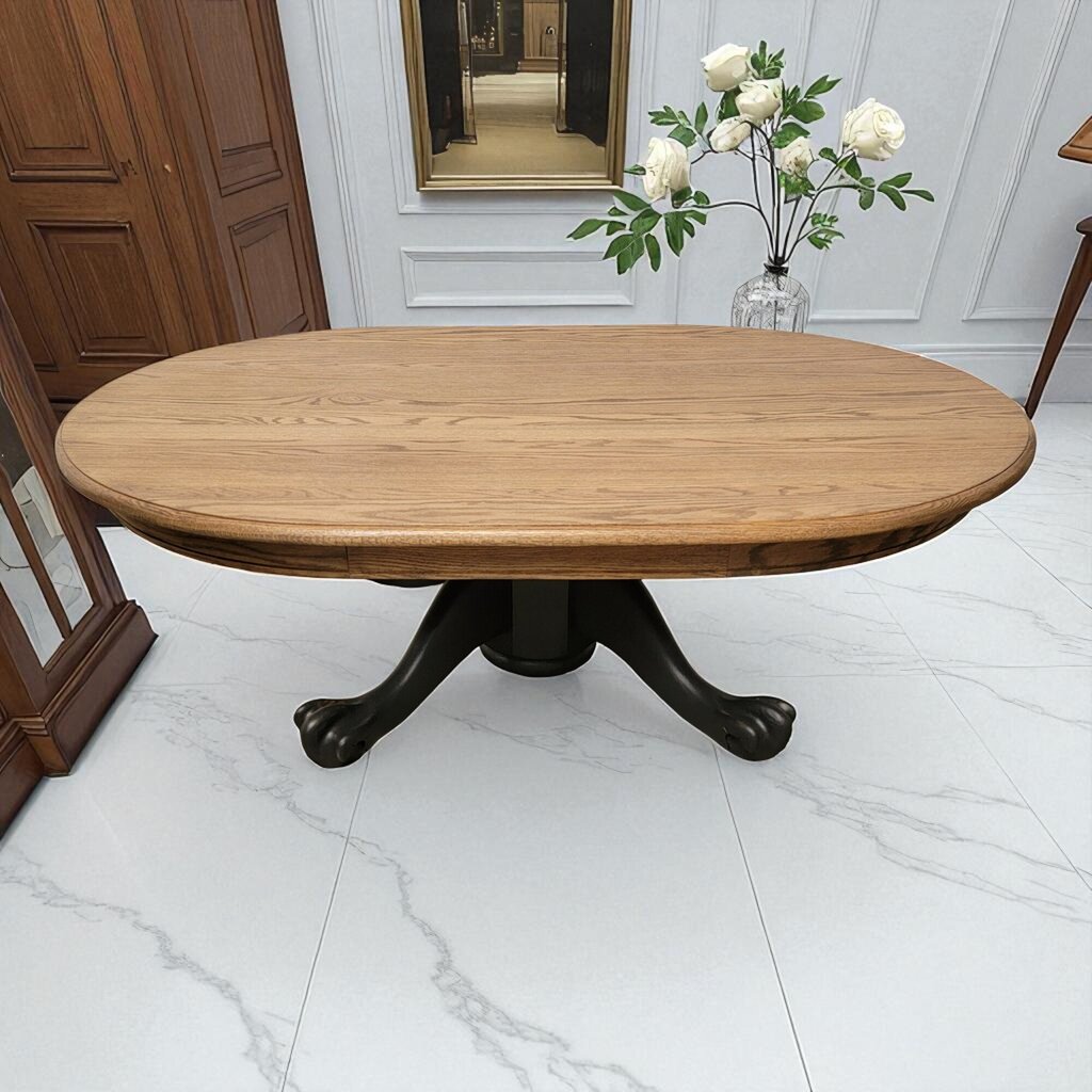 7196 Solid Oak Clawfoot Oval Coffee #Table Used Furniture
