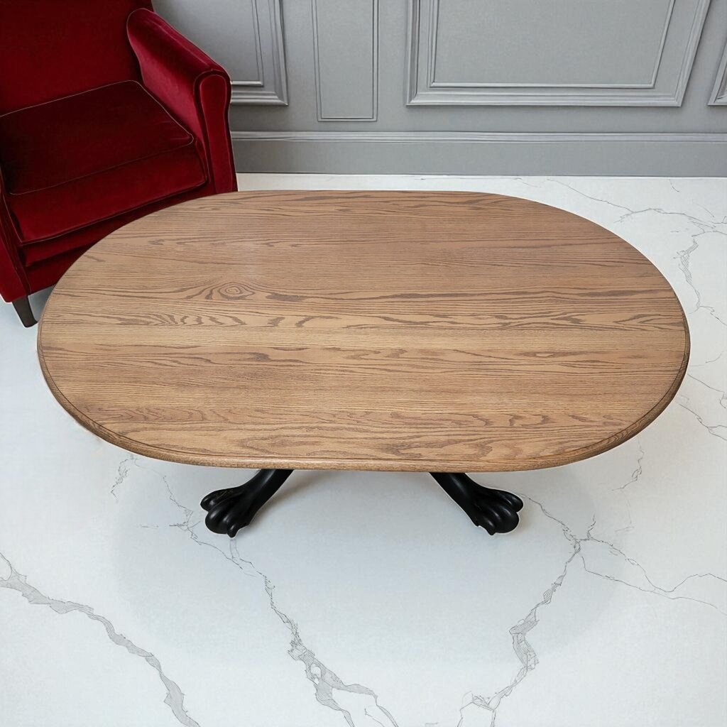 7196 Solid Oak Clawfoot Oval Coffee #Table Furniture