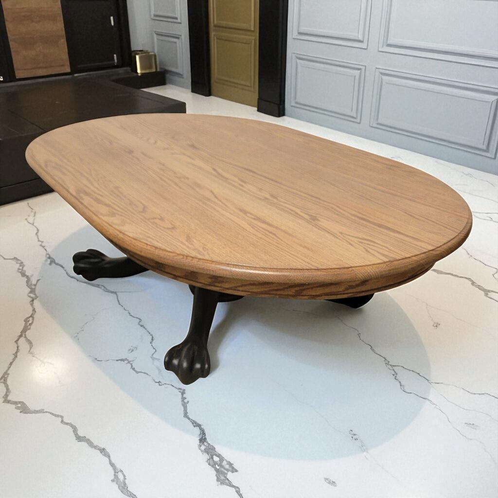 7196 Solid Oak Clawfoot Oval Coffee #Table Furniture