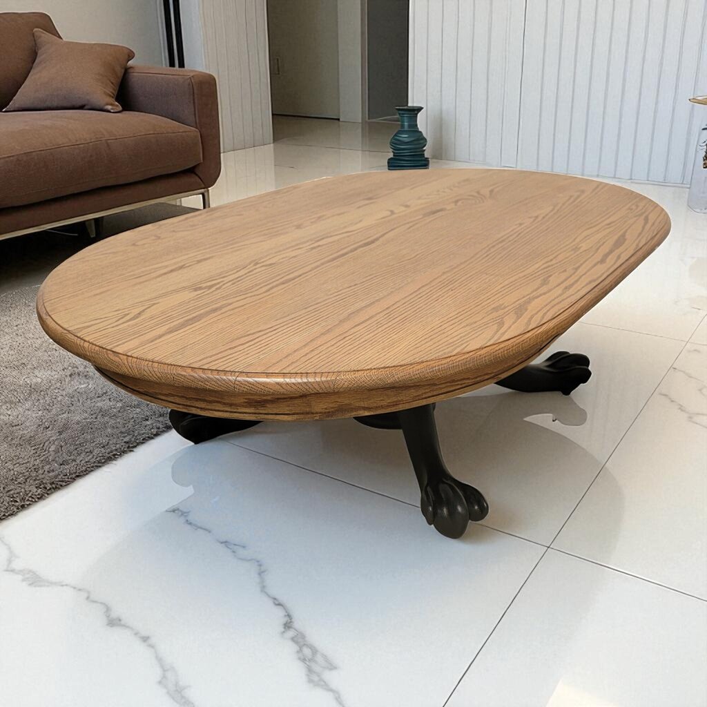 7196 Solid Oak Clawfoot Oval Coffee #Table Furniture