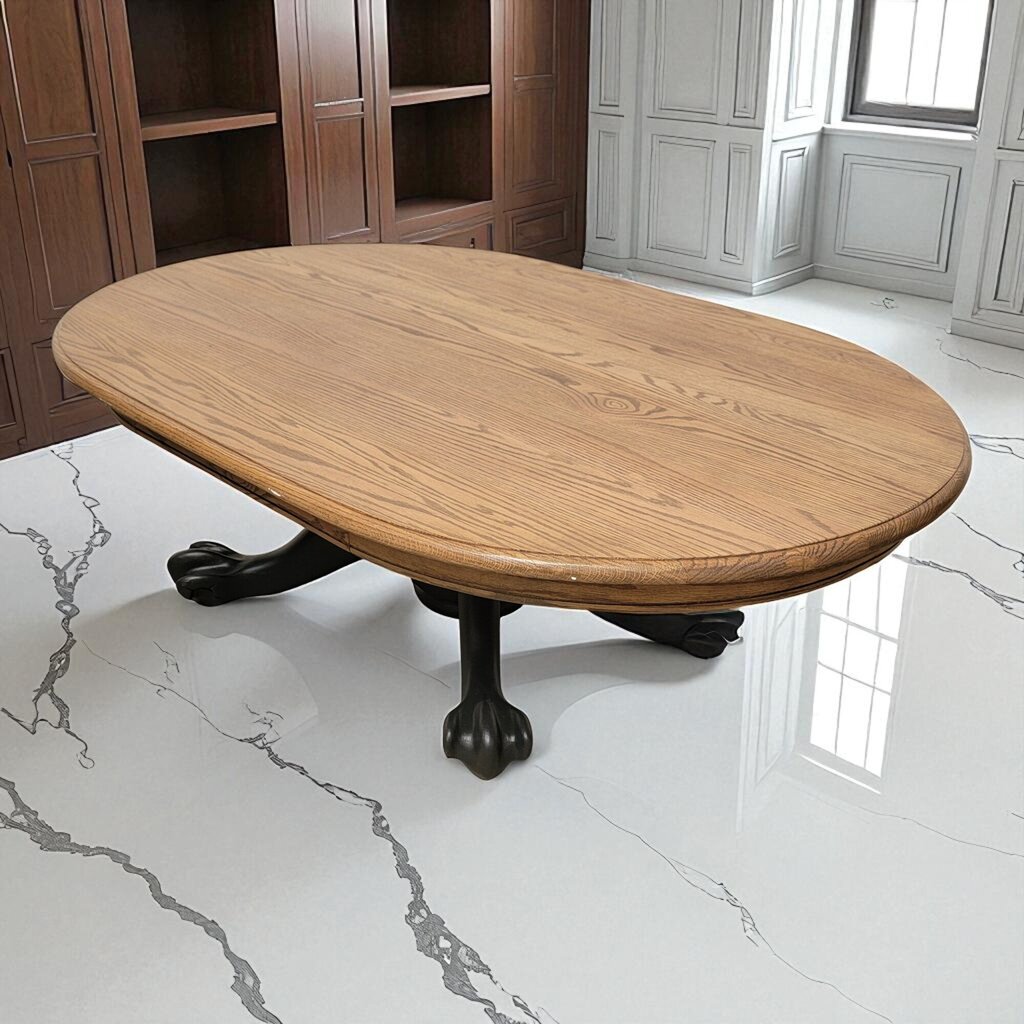7196 Solid Oak Clawfoot Oval Coffee #Table Furniture