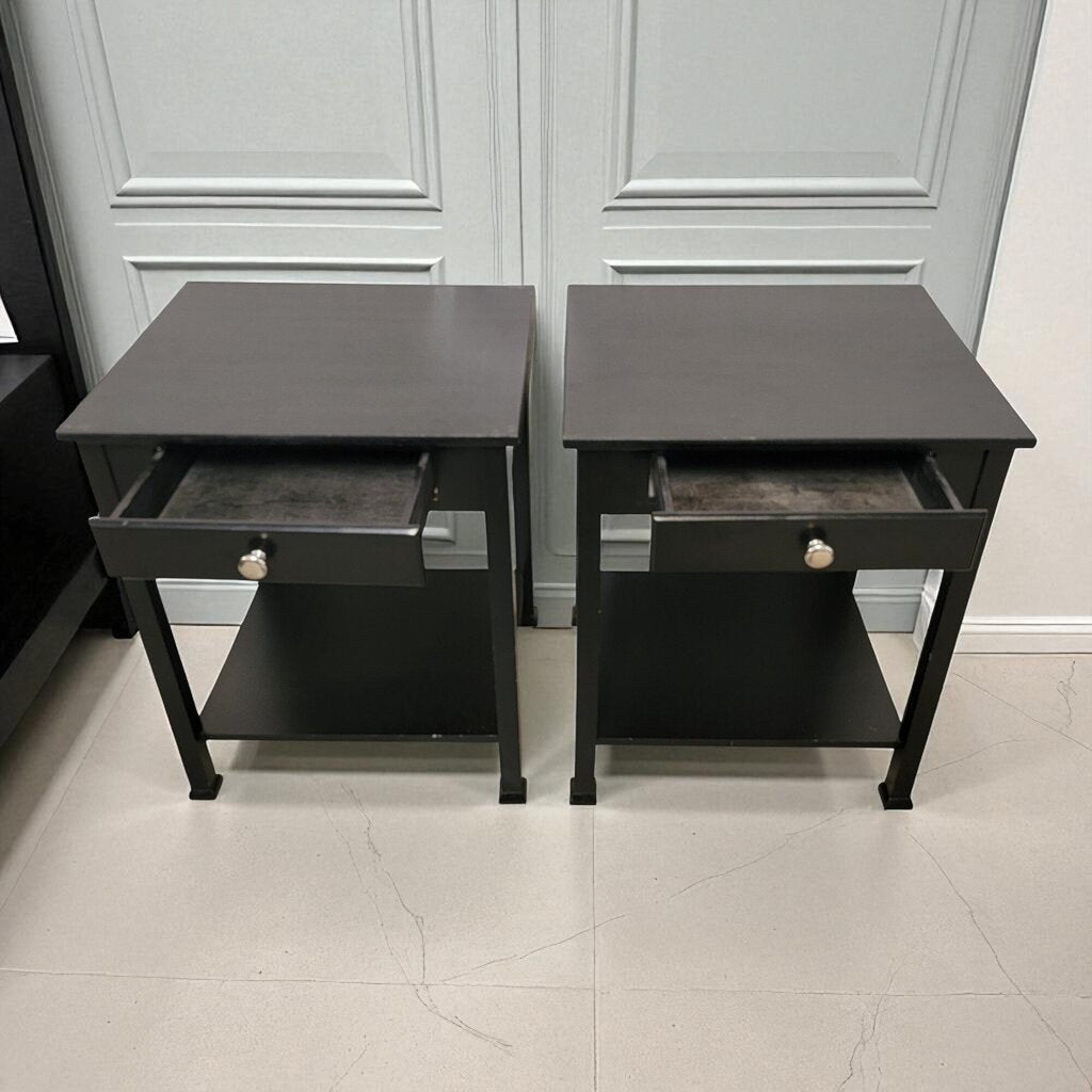 7198-7199 Black Side Table with Drawer ~ Furniture