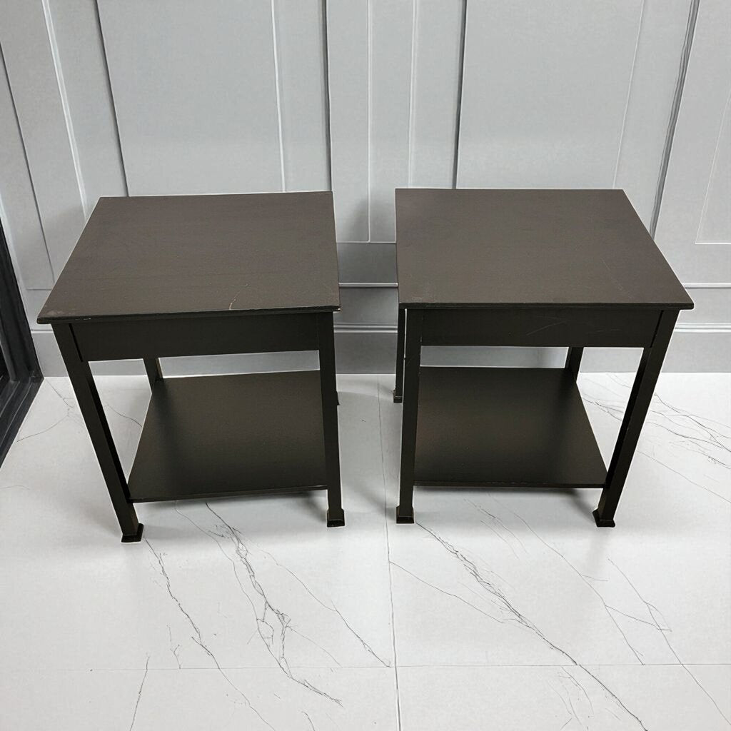 7198-7199 Black Side Table with Drawer ~ Furniture