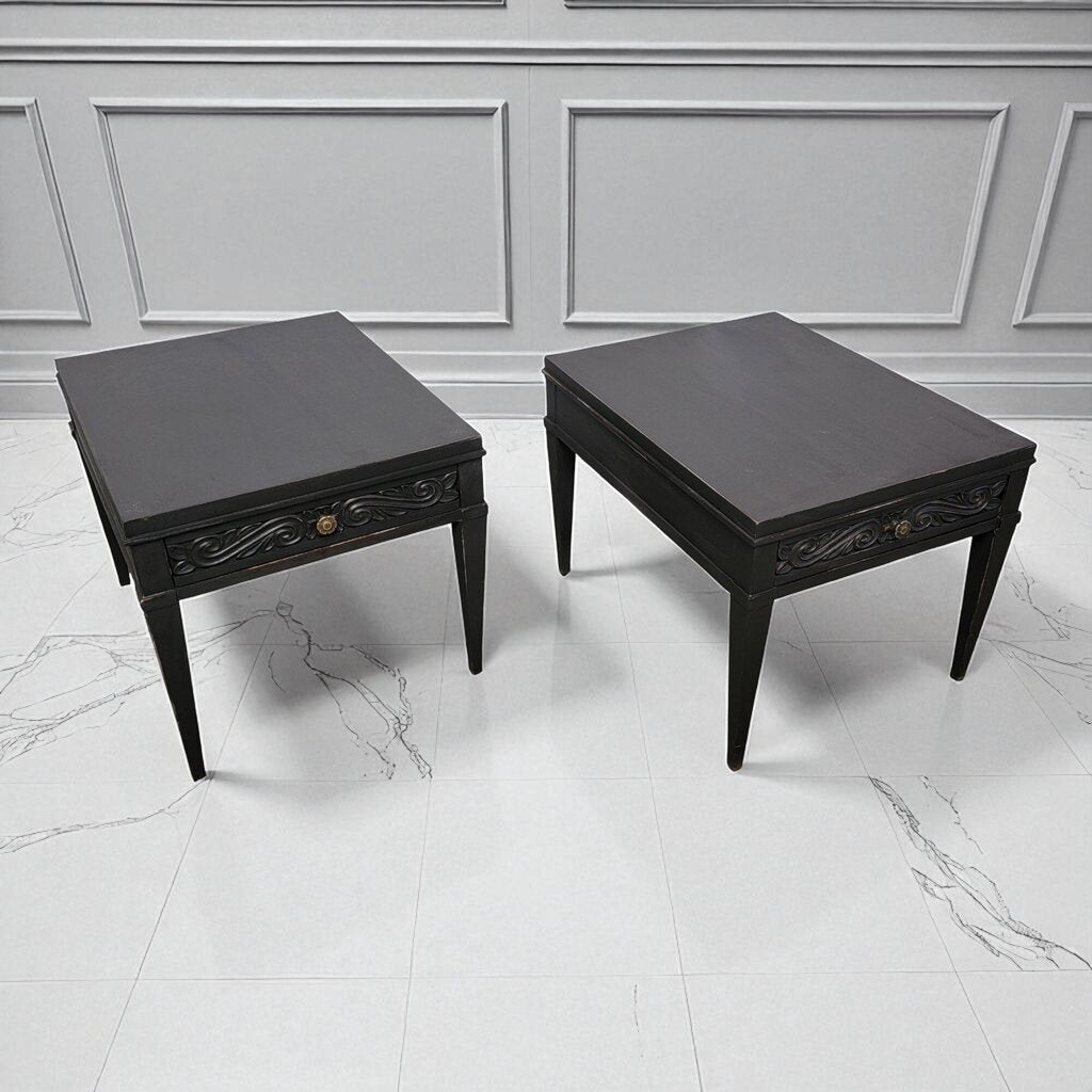 7203-7204 Shabby Black Lane Side #Table with Drawer Furniture