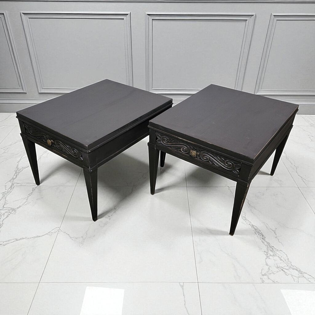 7203-7204 Shabby Black Lane Side #Table with Drawer Furniture