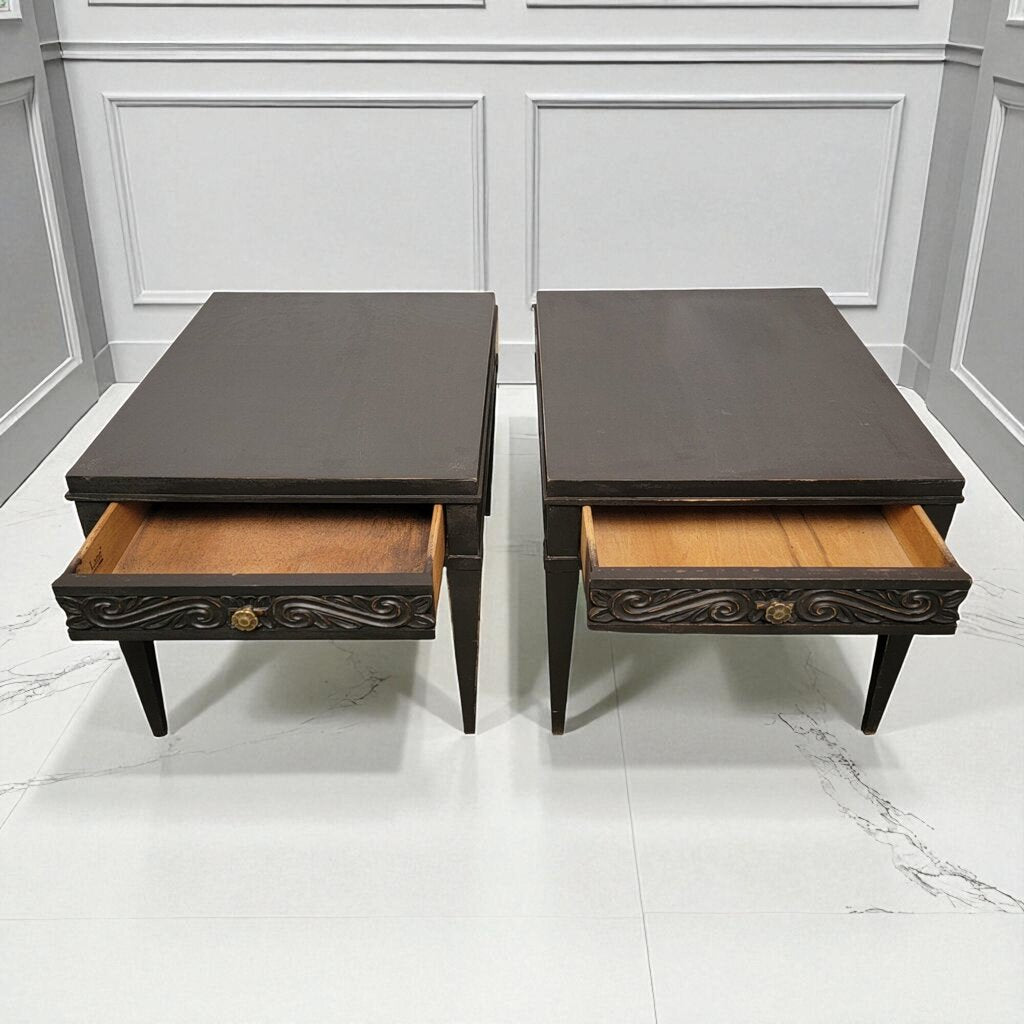 7203-7204 Shabby Black Lane Side #Table with Drawer Furniture