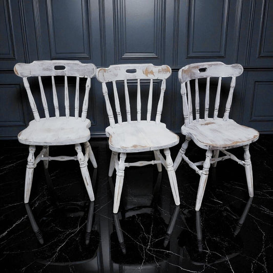 7206-7208 Shabby White Early American Dining #Chair Used Furniture