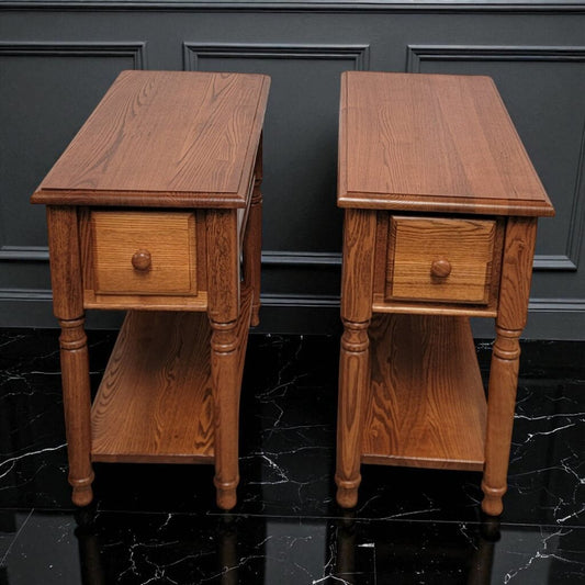 7220-7221 Solid Oak Narrow 2 Tier Side #Table