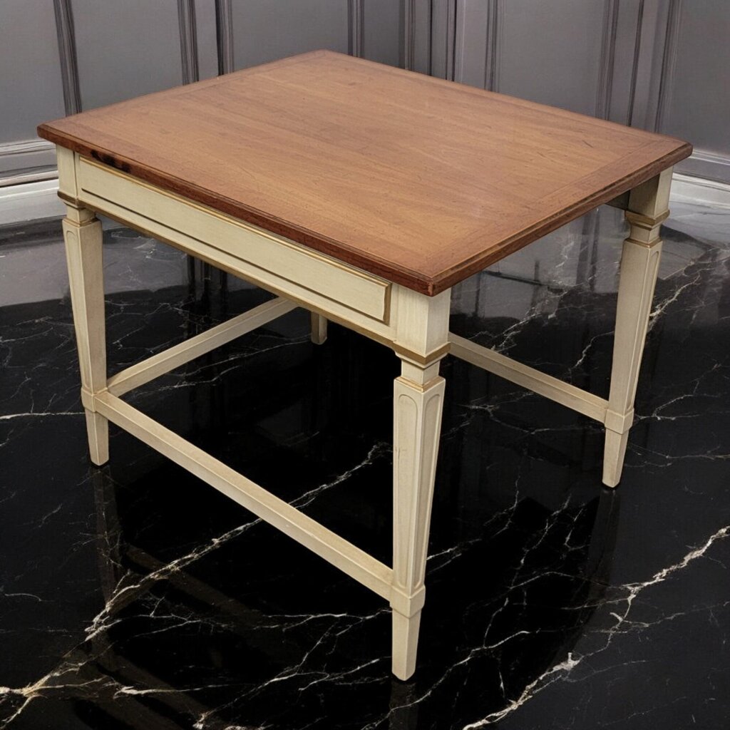 7224 Wood and Cream French Provincial 26" Side Table ~ Furniture