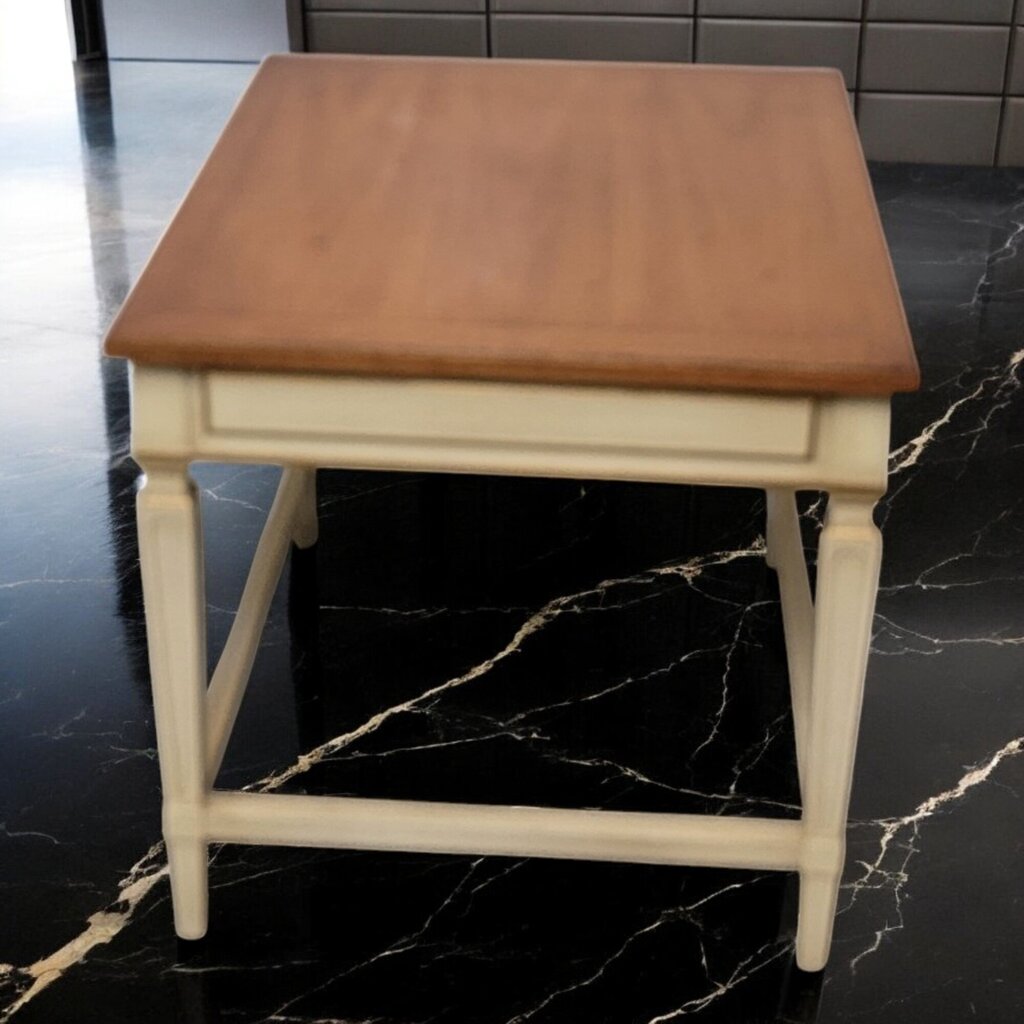 7224 Wood and Cream French Provincial 26" Side Table ~ Furniture