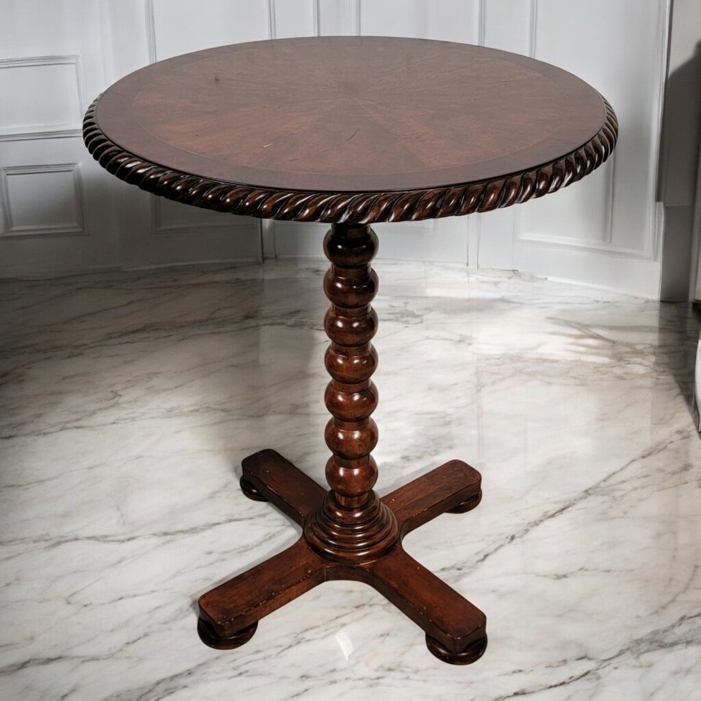 7242 Round Pedestal Wood Table Used ~ Furniture