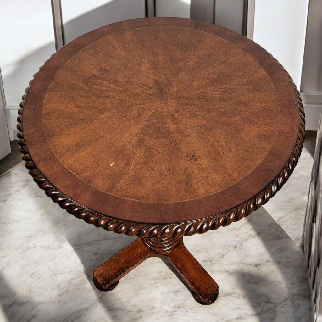 7242 Round Pedestal Wood Table ~ Furniture