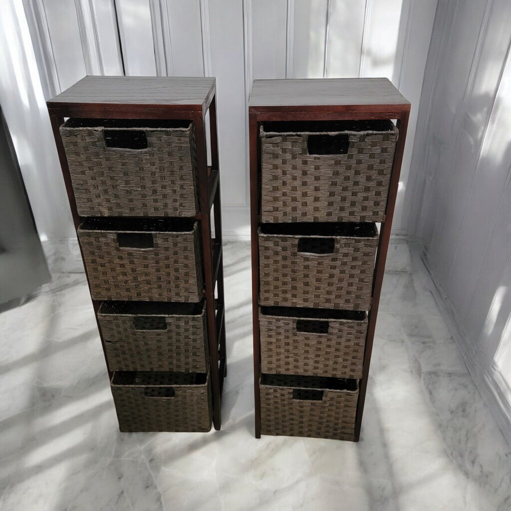 7247-7248 Wood Chest with 4 Basket Drawers ~ Furniture