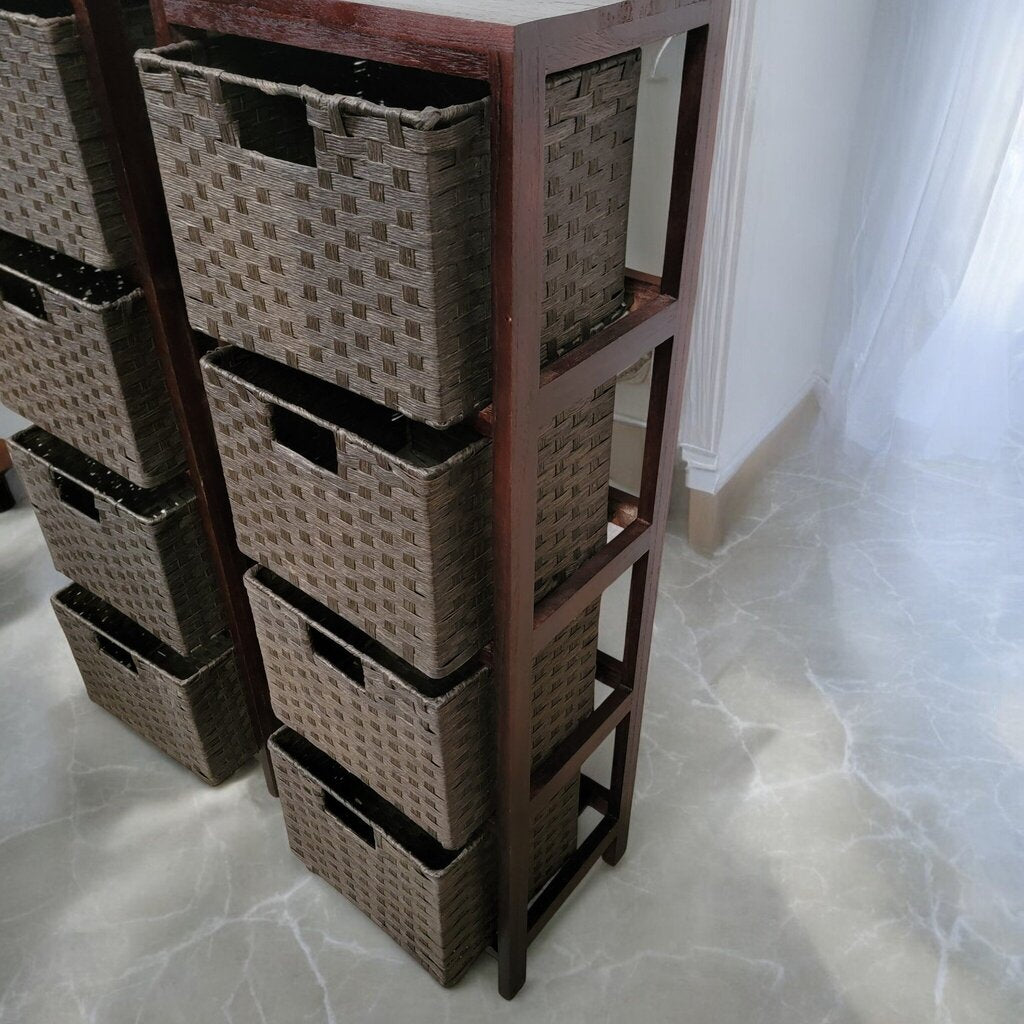 7247-7248 Wood Chest with 4 Basket Drawers ~ Furniture