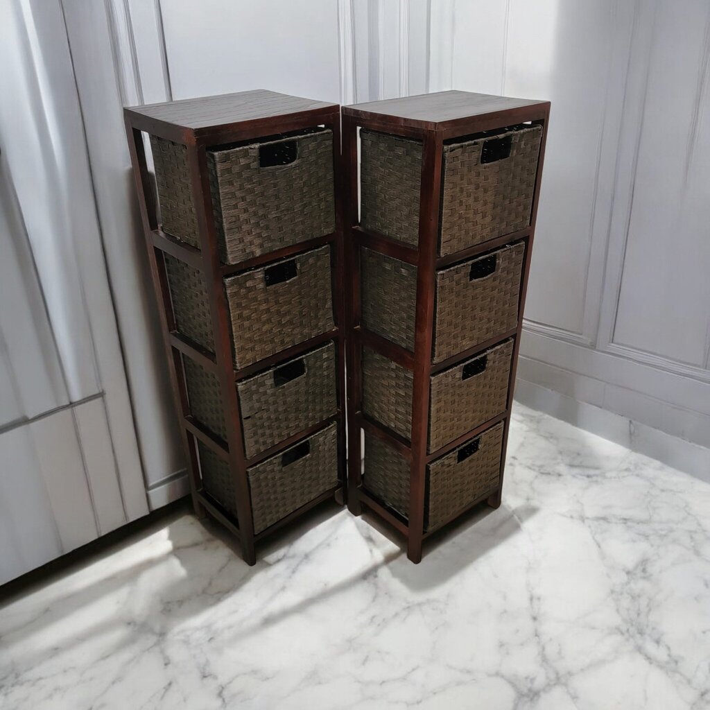 7247-7248 Wood Chest with 4 Basket Drawers ~ Furniture